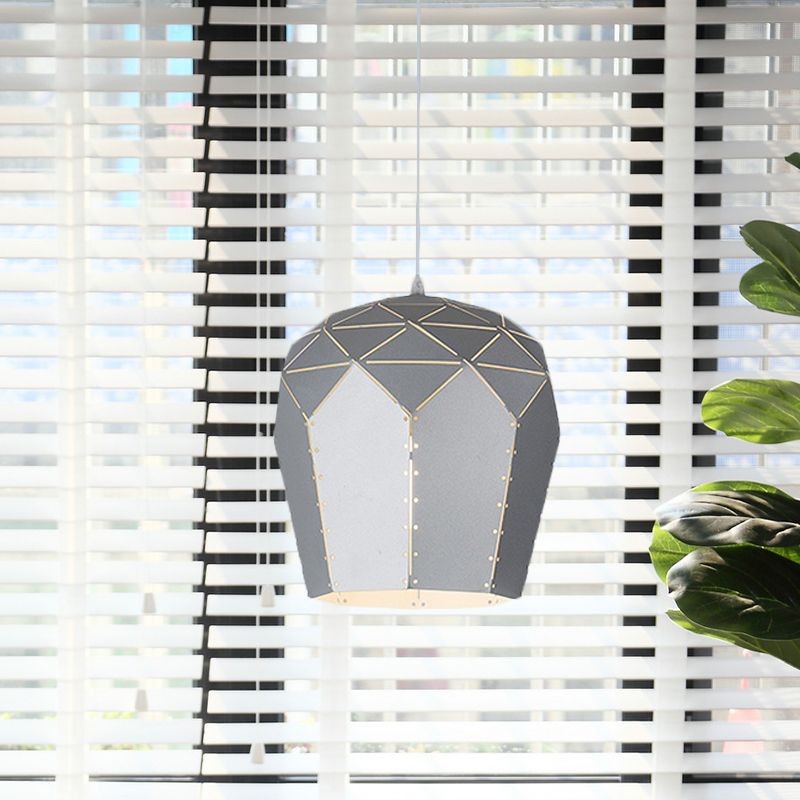 Moderner Weinglas Anhänger Leuchte Metall Metall 1 hängende Decke Licht in Rosa/Grau