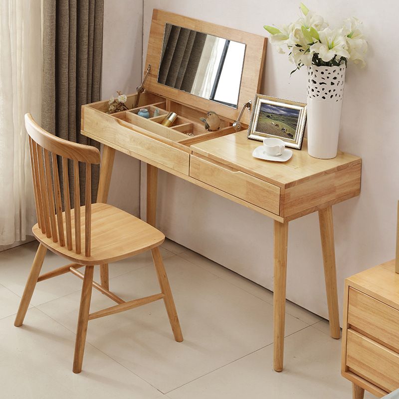 Contemporary Solid Wood Make -up Tables Vanity with 1 Drawer