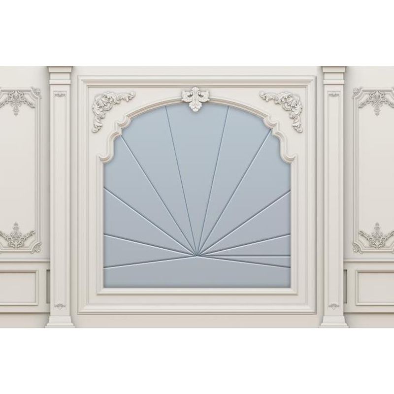 Relaxing Fanshaped Wall Mural for Dining Room Illustration Wall Decor, Customised