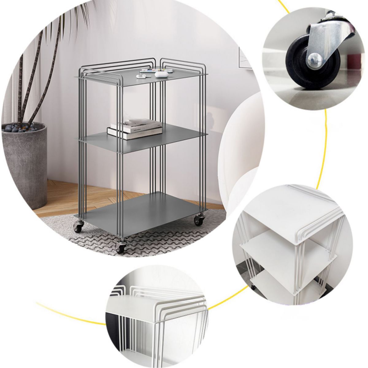 Scandinavian Geometric Bookcase Metal Shelves Included Bookshelf,26" H x 11.8" W