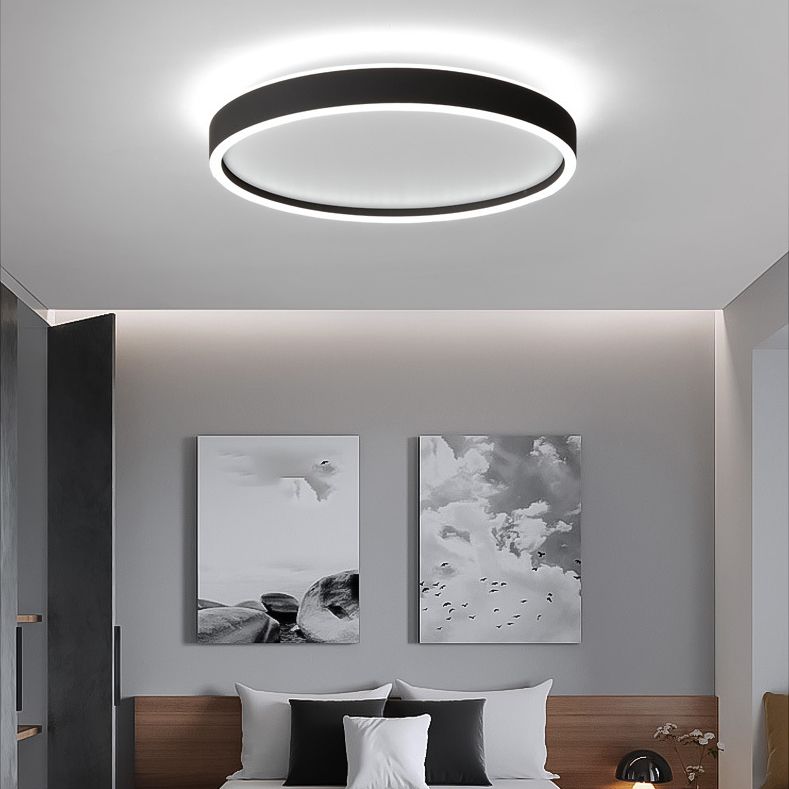 Metal Circular Flush mount Ceiling Lamp Minimalism Style LED Flush Mount Lighting for Bedroom