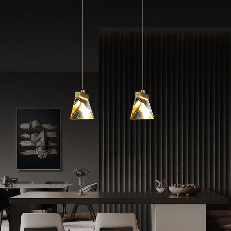 Lampada appesa al cristallo a LED semplice soggiorno in stile lusso lampadario a sospensione a sospensione