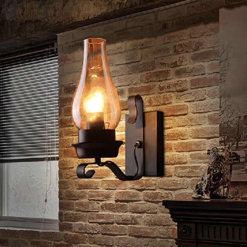 Style de style industriel ombré mural en verre clair appliques murales d'éclairage en clair