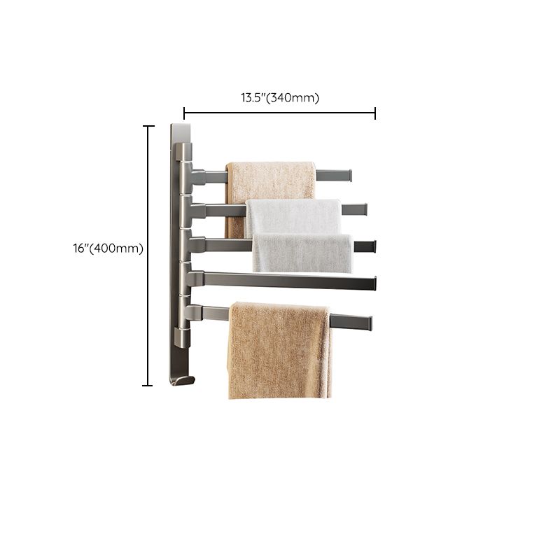 Contemporary Gray Bathroom Accessory Set Aluminum Towel Bar