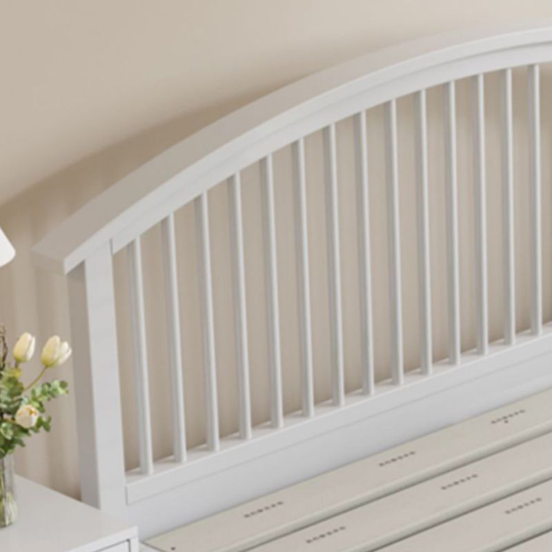 Scandinavian Slat Solid Wood with Headboard Mattress Included Arched Slat Bed