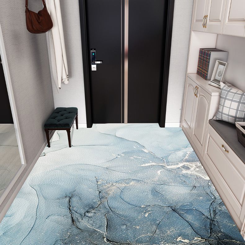 Color Mixed Simplicity Area Carpet Polyester Marbling Print Indoor Rug Anti-Slip Backing Carpet for Living Room