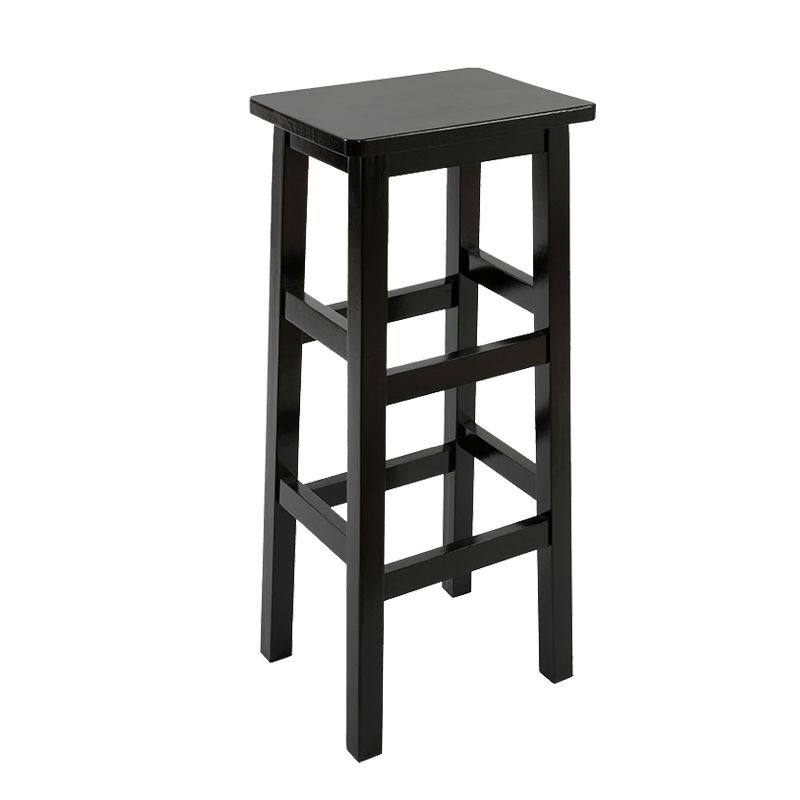 Backless Solid Wood Counter Stool Industrial Wooden Armless High Chair