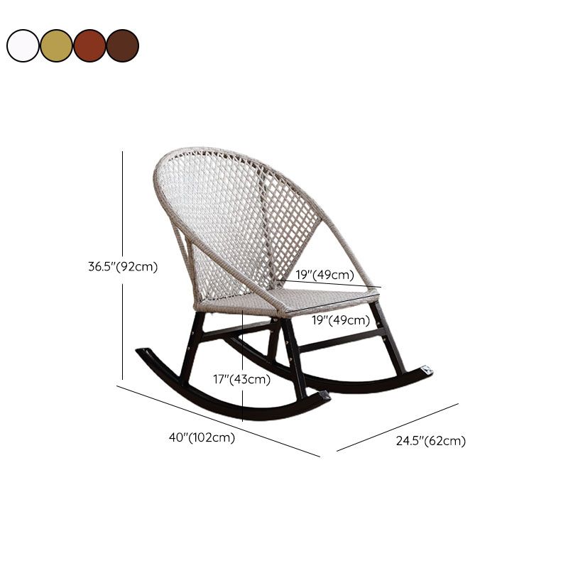 Rattan Rocking Chair Woven Rope Rocker Chair for Drawing Room