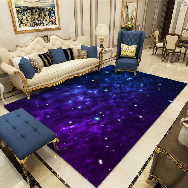 Funky polyester tapijt Modern Plant Print Area Tapijt Woonkamer Tapijt met niet-slipachter