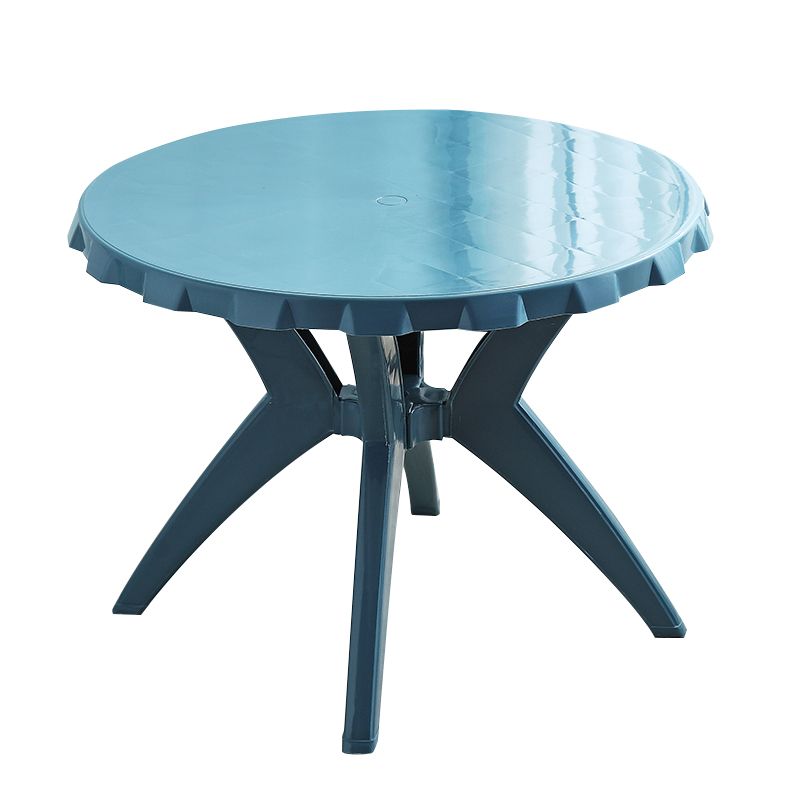 Modern Style Dining Table Outdoor Plastic Patio Table with Umbrella Hole