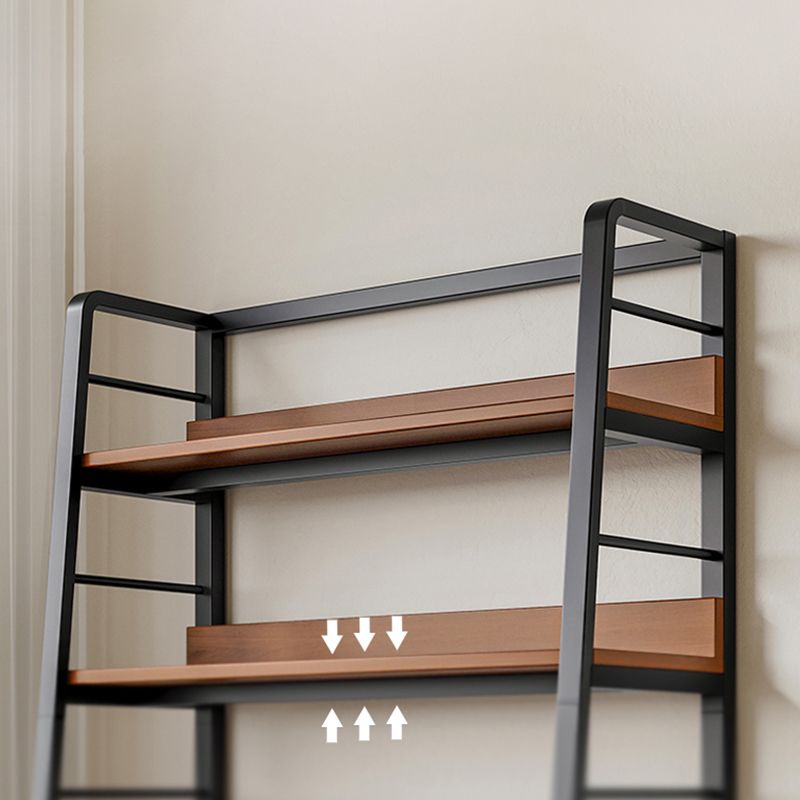 Ladder Open Back Bookshelf Modern Style Engineered Wood Bookcase with Shelves