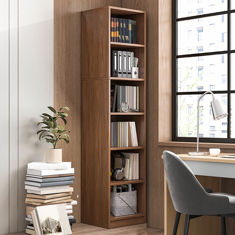 Engineered Wood Shelf Bookcase Standard Modern Bookshelf with Closed Back