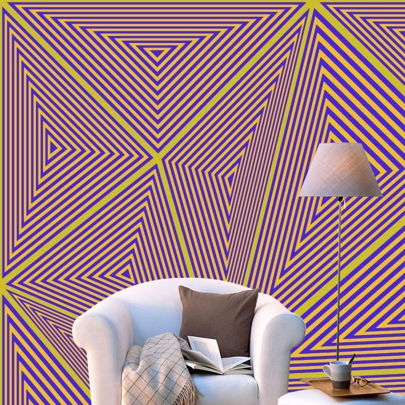 Birght Color Geometry Murals Illustration Mildew Resistant Wall Murals for Home