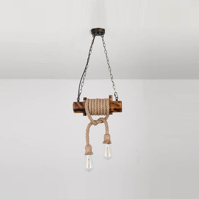 Industrial Style Island Light Hemp Rope Island Hanging Lamp for Living Room