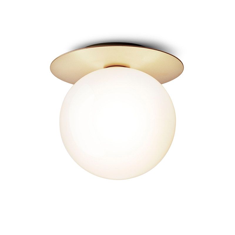 Lámpara de techo de cristal Globe, montaje empotrado de hierro forjado de estilo moderno y conciso para pasillo