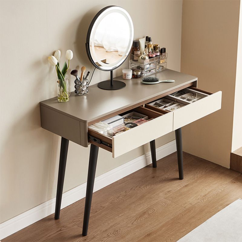 Contemporary With Drawer Wood Lighted Mirror Bedroom Dressing Table