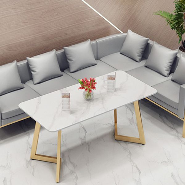 Traditional Luxury Style Dining Table White Sintered Stone Table for Dining Room