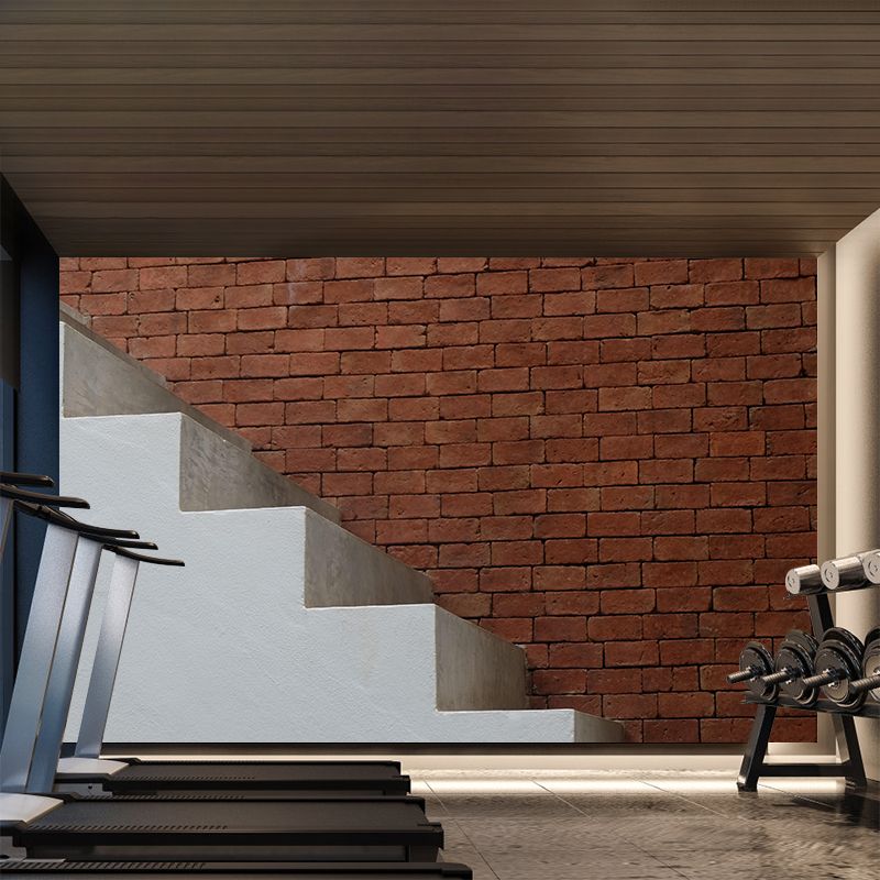 Industrial Style Wallpaper Murals with Brick Wall Pattern Stain Resistant Wall Covering