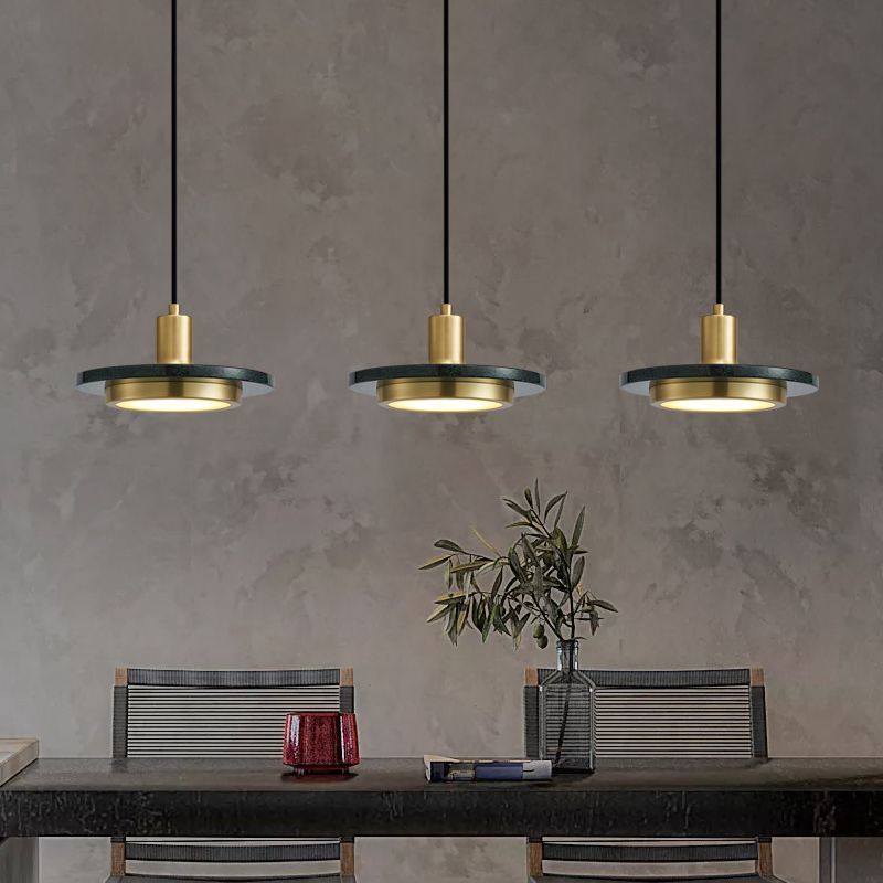Disc Pendant Ceiling Light Contemporary Stone Hanging Ceiling Light for Dinning Room