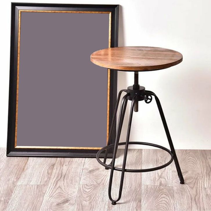 Rustic Style Side End Table Tri Pin Round Sofa Side Accent Table