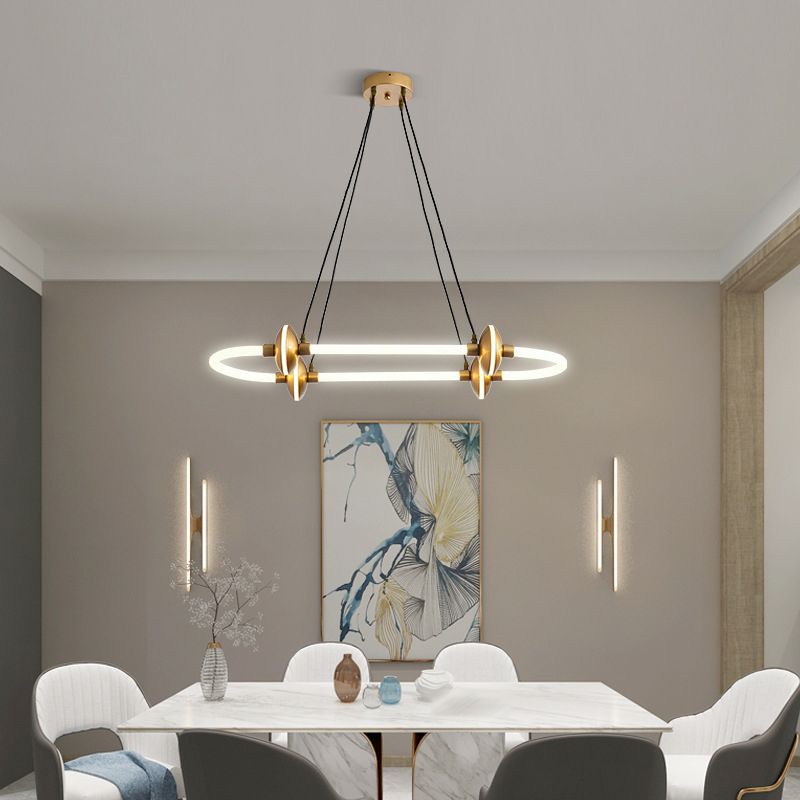 Minimalista lineal isla luz de metal 1 luz colgante de luz para comedor