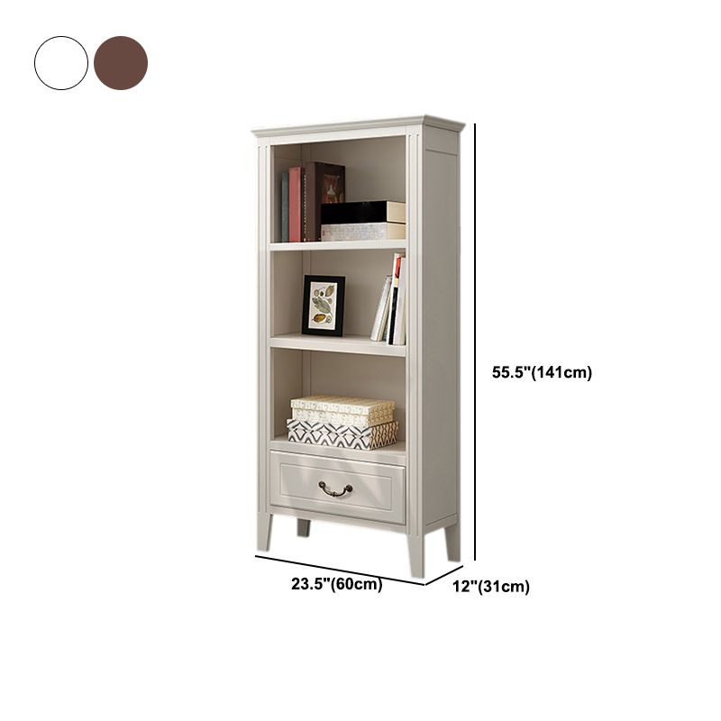 Closed Back Wooden Bookshelf Nordic Study Room Storage Standard Bookcase