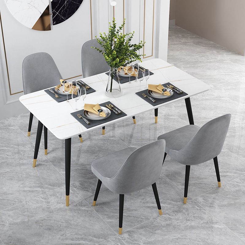 Rectangle 4 Legs Base Dining Table Modern Stone Table for Dining Room