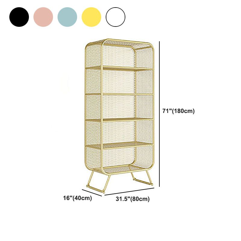 Glam Iron Standard Bookshelf Vertical Closed Back Bookshelf for Home