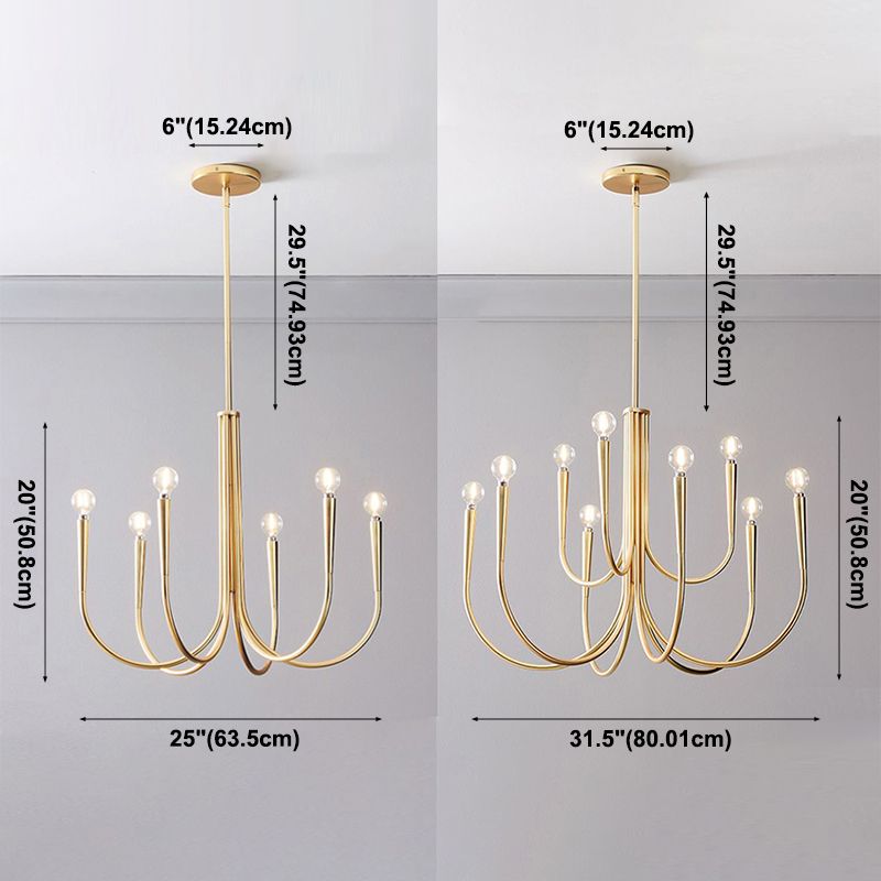 Designer Candle Chandelier Light Fixture Multi-Head Chandelier Pendant Light for Living Room