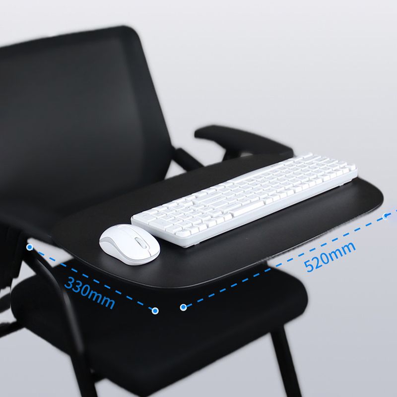 Black Metal Frame Modern Task Chair with Arms Conference Chair with Mid Back