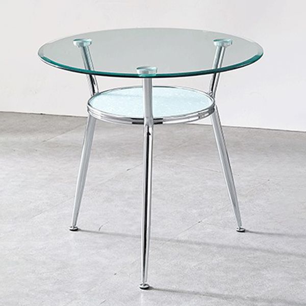 Runde transparente Esstischglas Tisch modern mit 3 Beinen Sockel