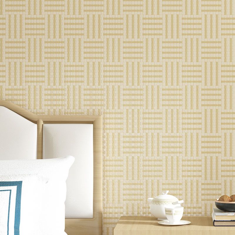 33' x 20.5" Grasswoven Wallpaper Roll for Bedroom Asia Inspired Wall Covering in Neutral Color, Stain-Resistant