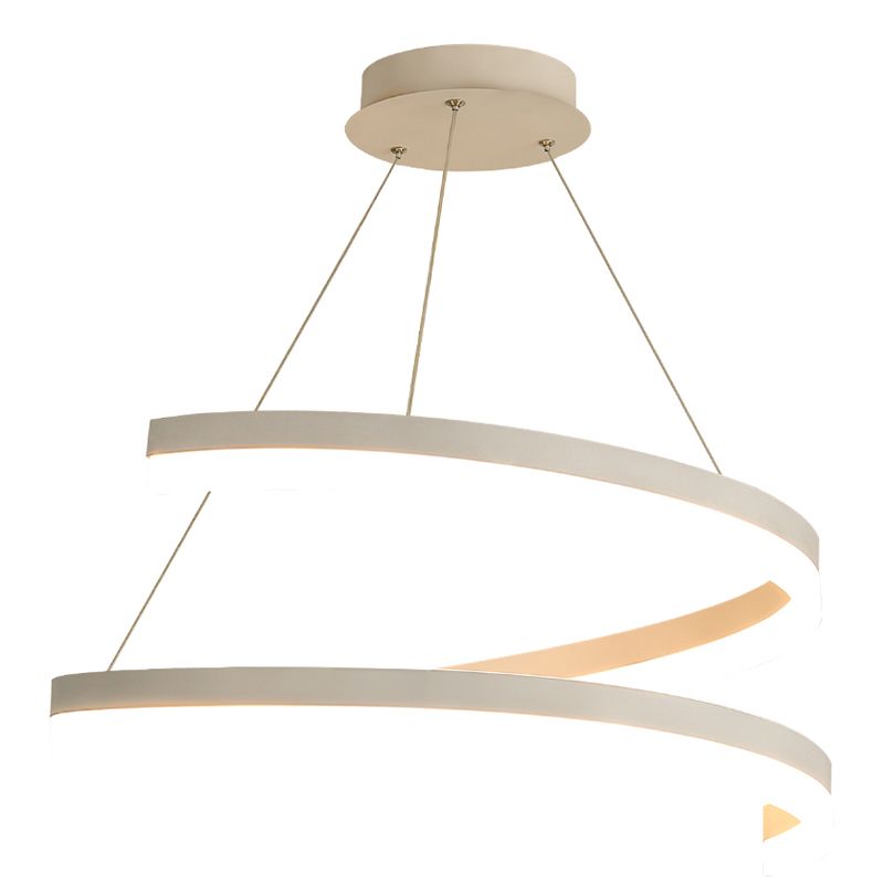 Seamless Curves Hanging Light Fixture Contemporary Chandelier Metal 1 Light