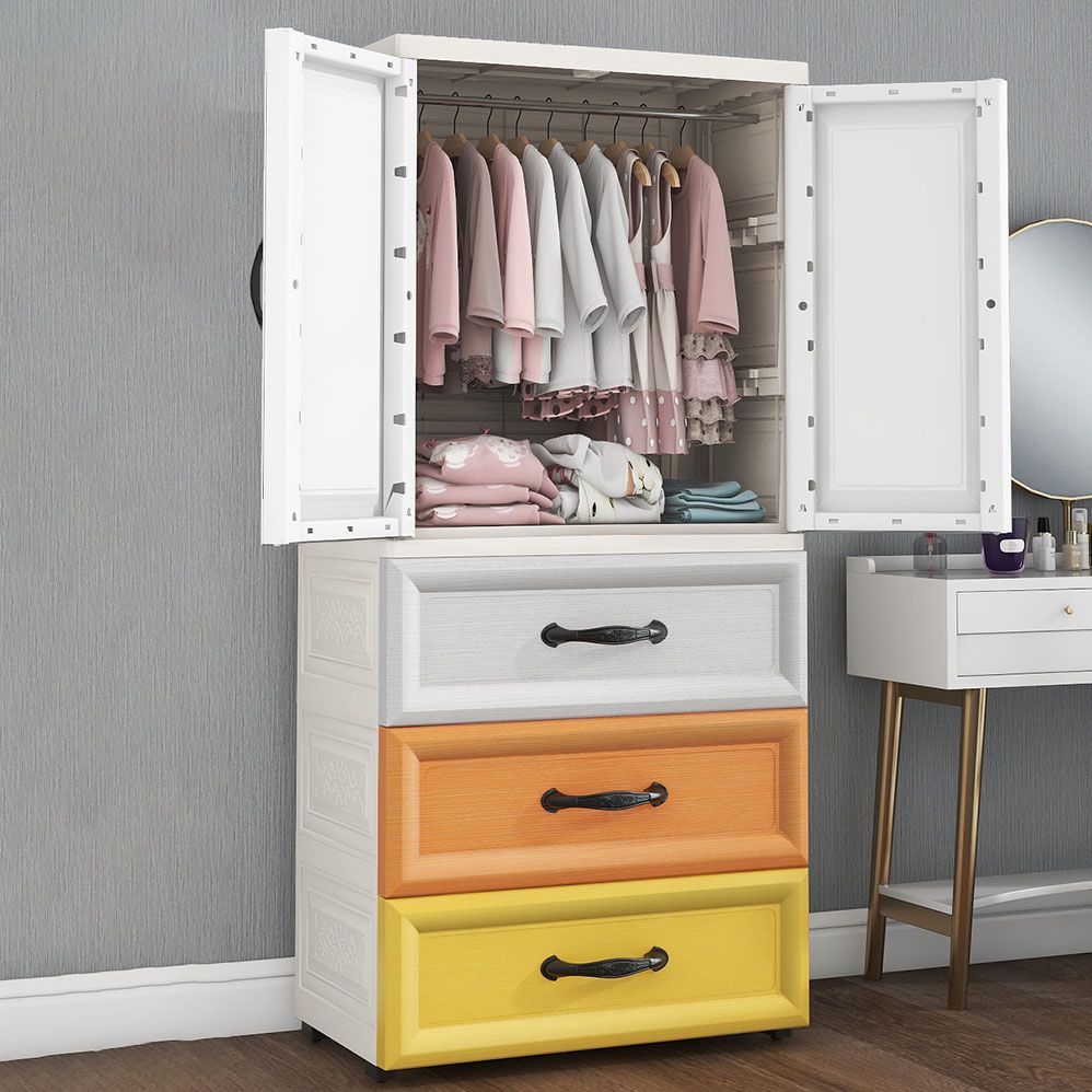 Plastic Contemporary Storage Cabinet for Bedroom Matte Finish Cabinet
