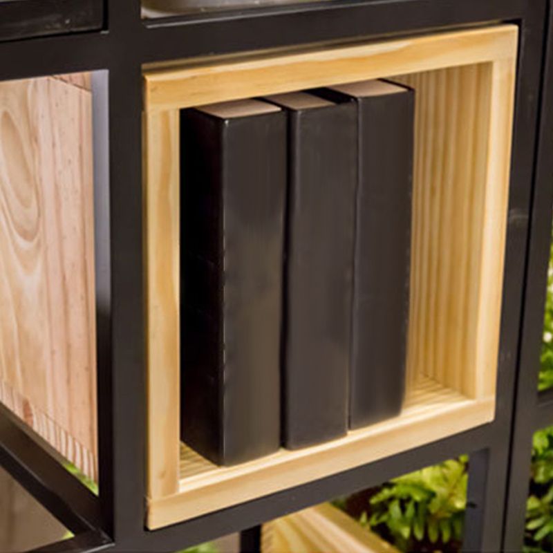 Contemporary Wooden Bookcase Floating Natural Closed Back Bookshelf