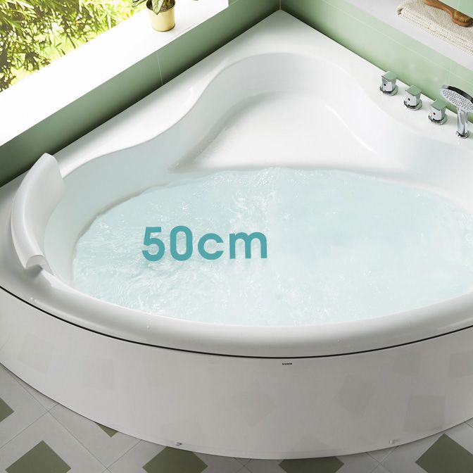 Modern Corner Bathtub Acrylic Soaking Back to Wall Center-Back Bath