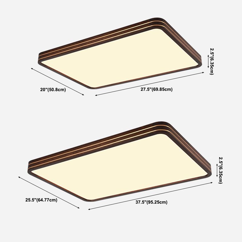 Geometry Shape Ceiling Lamp Modern Simple Style Wood 1 Light Flush Mount for Balcony Aisle