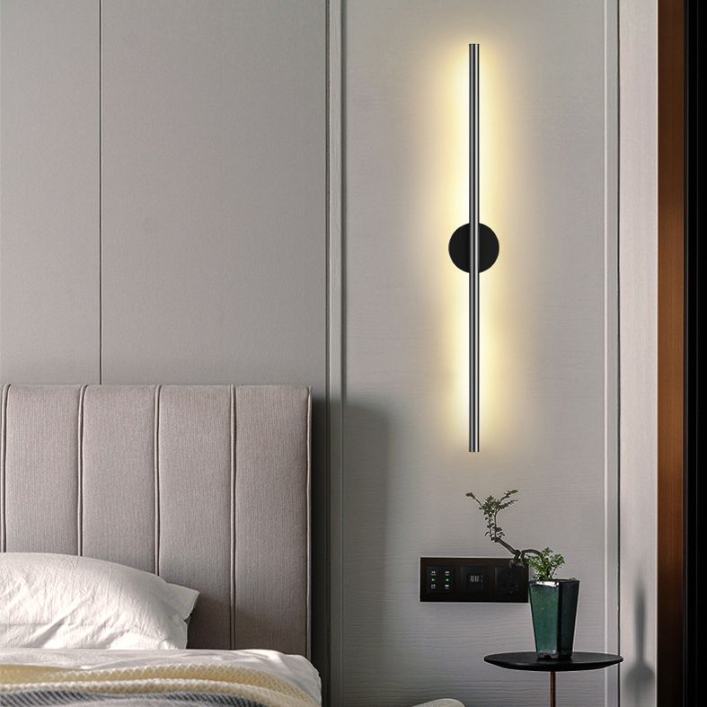 Metal Linear Wall Mounted Light Fixture Modern Minimalist Style Wall Light Sconces for Living Room