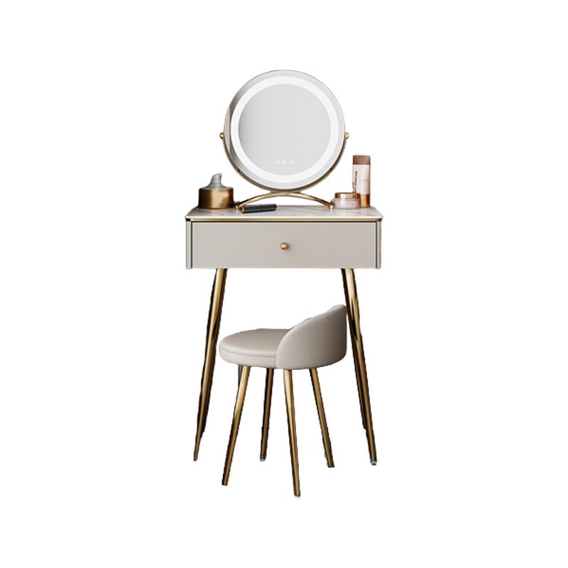 15" Wide Glam Vanity Table White Wooden Make-up Vanity with Drawer