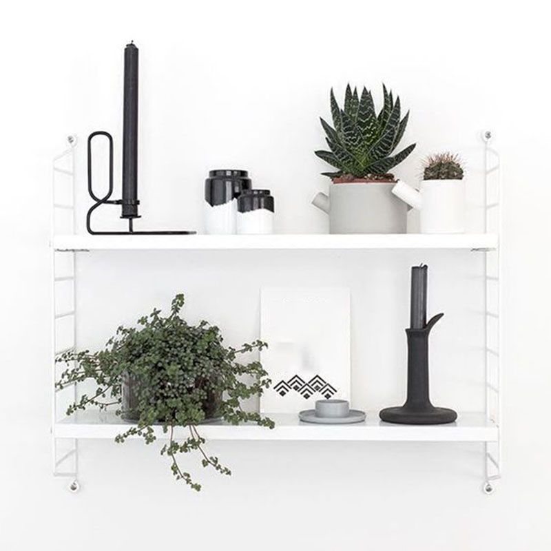 Modern Wall Mounted Bookcase with Solid Wood Rectangular Shelves