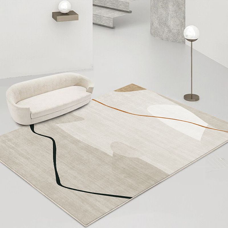 Green Casual Rug Polyester Irregular Color Block Rug Washable Rug for Living Room