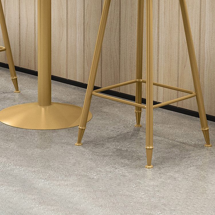 1/3 Pieces Glam Bar Table Set Round Bistro Set with White Faux Marble Top