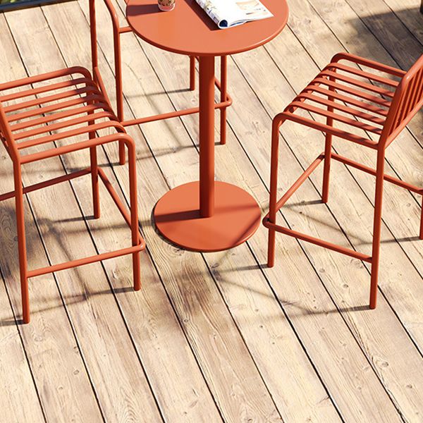 Contemporary Round Bar Table Set 1/3/4 Pcs Metal Bar Height Set