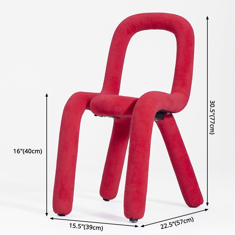 Silla lateral de salón de estilo diseñador de terciopelo, silla de comedor con respaldo abierto y acabado mate