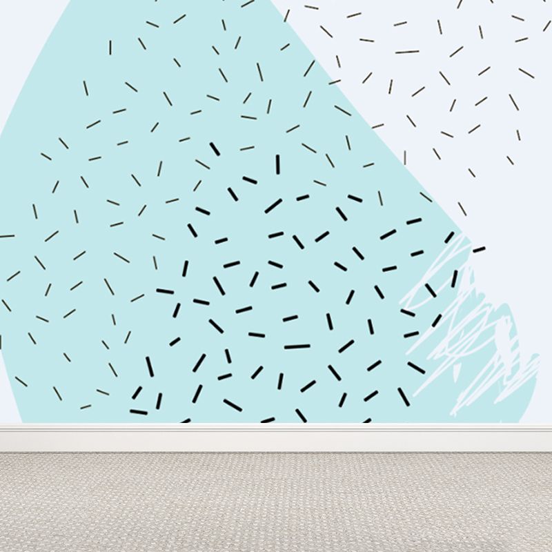 Childrens Art Tree Drawing Mural Soft Color Water Resistant Wall Covering for Kids Room