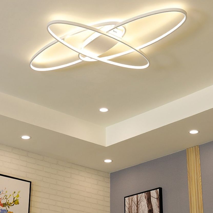 Lámparas semi empotradas con anillo de metal ligero de montaje semi empotrado con luces múltiples de estilo moderno