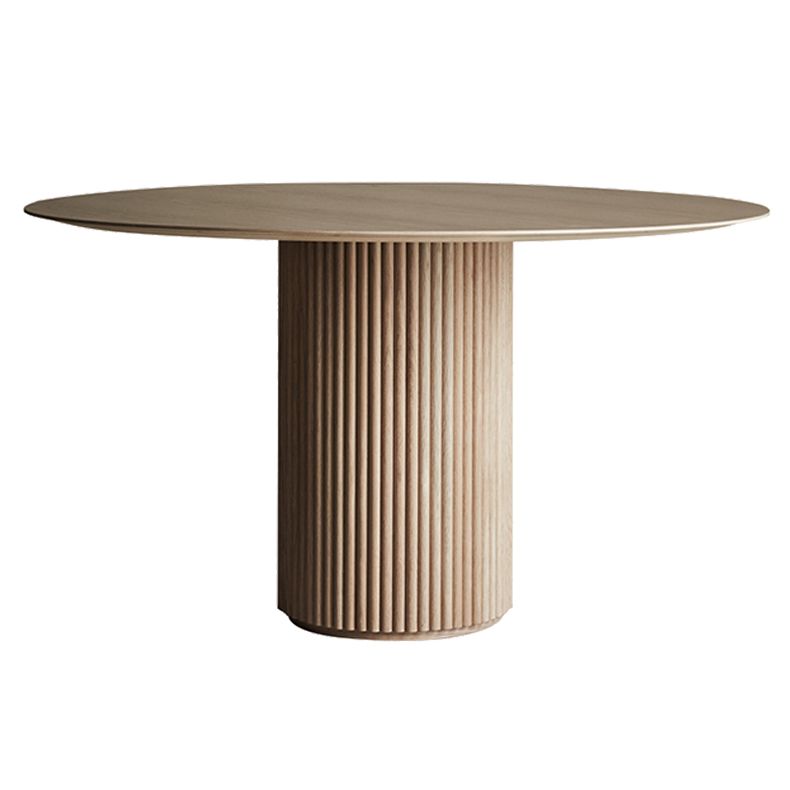 Mesa de comedor moderna de color de madera con madera sólida de pino
