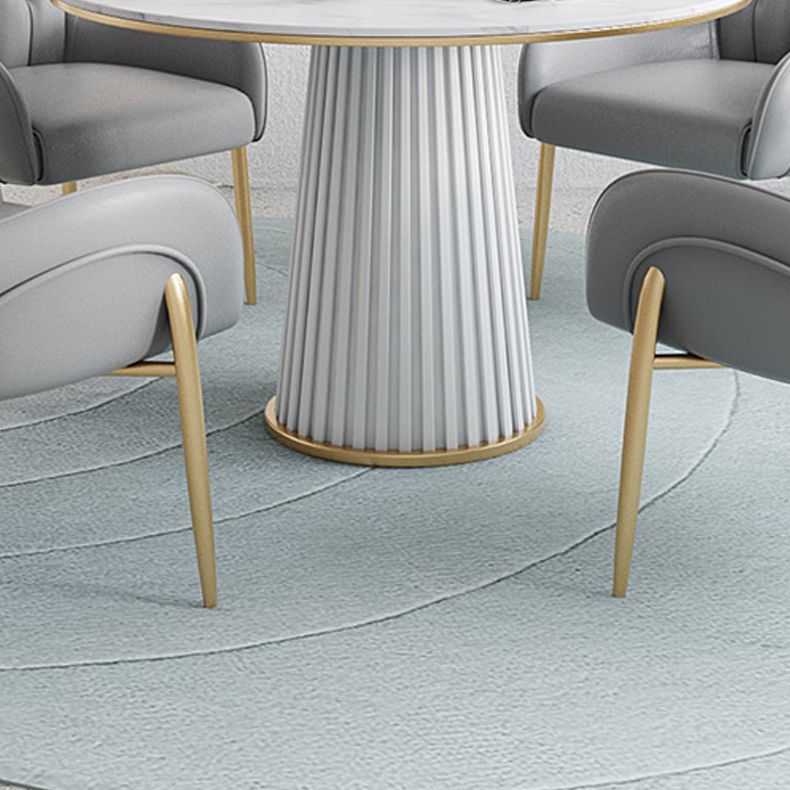 1/5 Pcs Metal Modern Dining Room Set with Round Table and Pedestal Base Dining Set