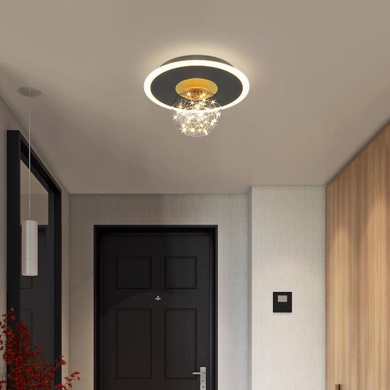 Moderner, minimalistischer, sphärischer, bündig montierter Deckenleuchter aus Glas, bündig montierter Deckenleuchter