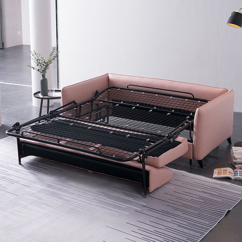 Solid Color Sofa Bed Leather Sofa Square Arm Sofa Bed for Apartment